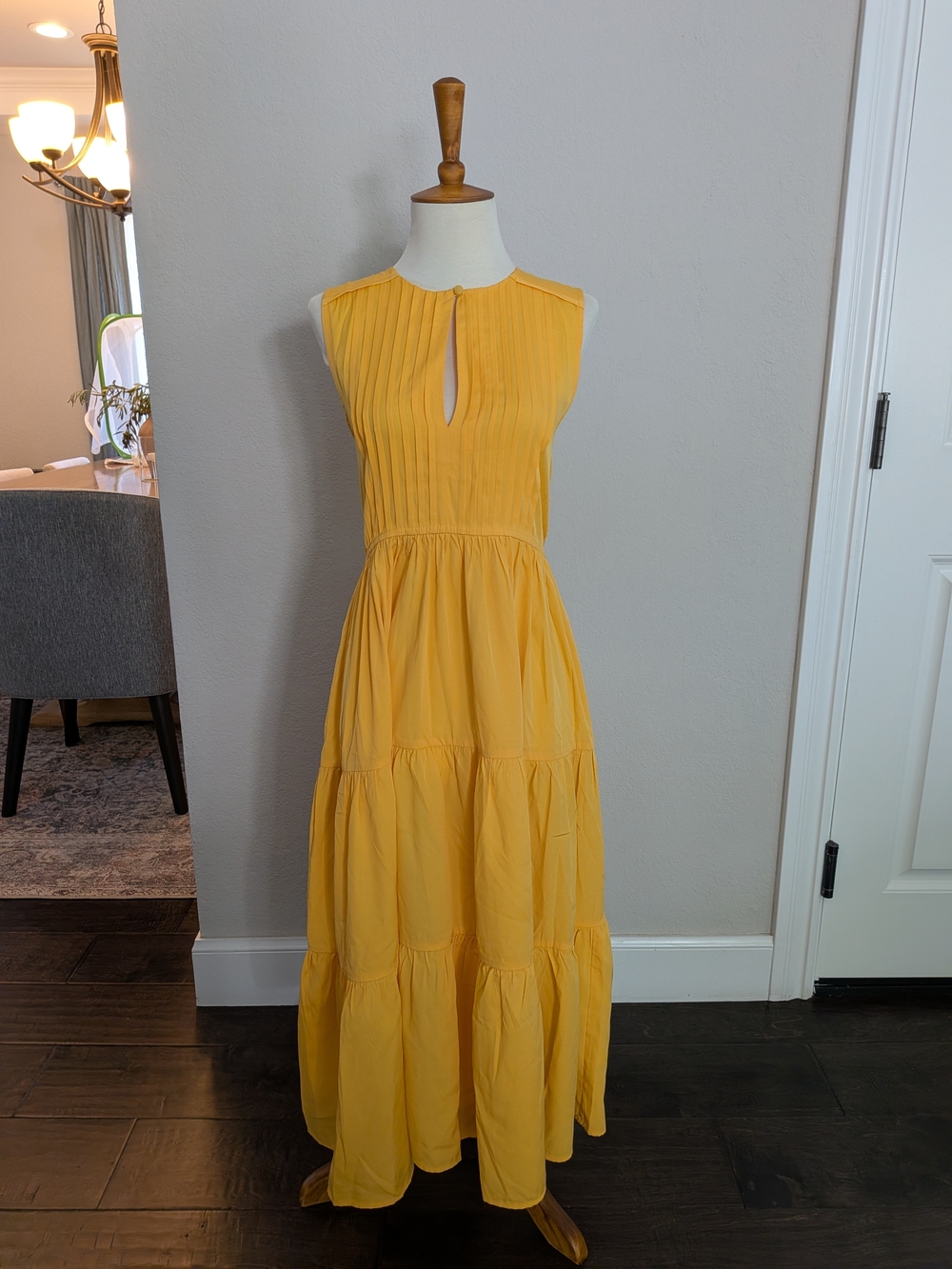Anthropologie Yellow Tiered Maxi Dress